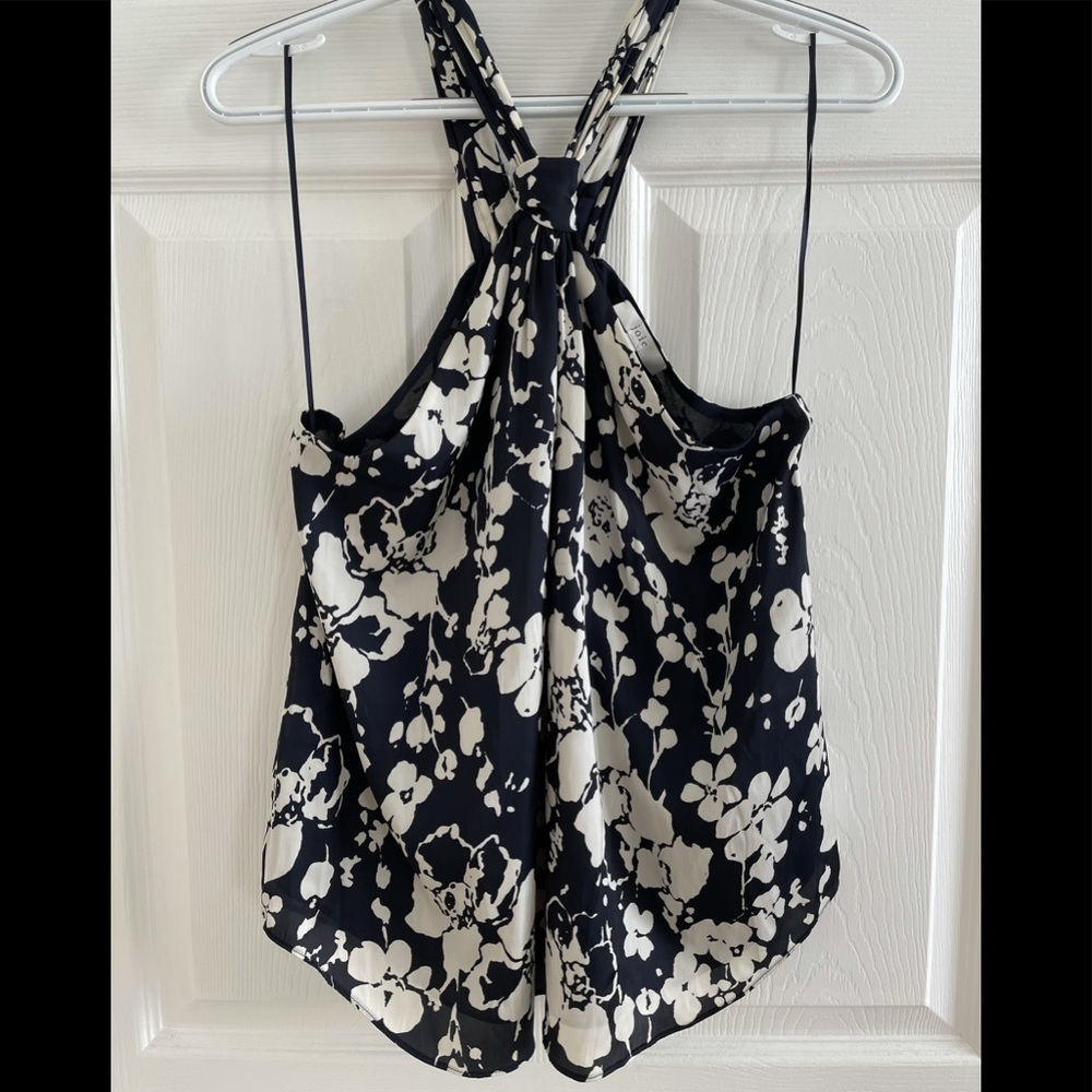 Joie Blue Ertha Halter Neck Blouse Top Sz S View 2